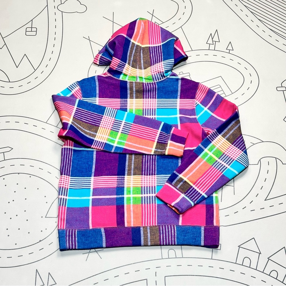 Polo Sport Madras-Print Fleece Hoodie - Picture 5 of 5